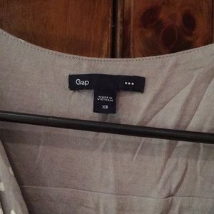 Grey and white polka dot flutter sleeve dress